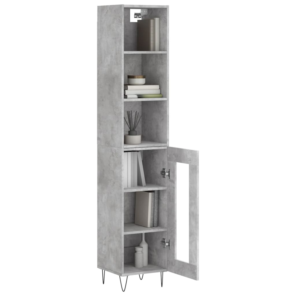 Credenza Grigio Cemento 34,5x34x180 cm in Legno Multistrato 3189889