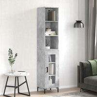 Credenza Grigio Cemento 34,5x34x180 cm in Legno Multistratocod mxl 77459