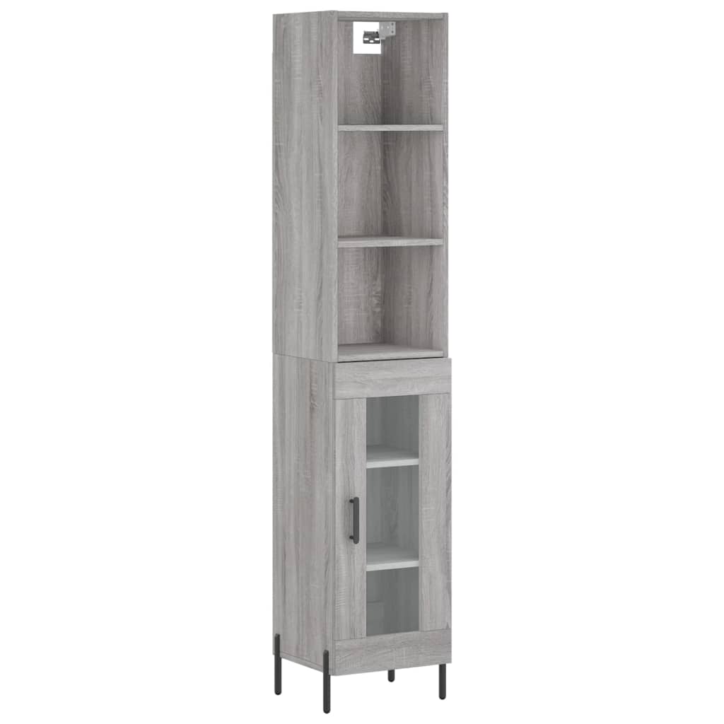 Credenza Grigio Sonoma 34,5x34x180 cm in Legno Multistrato 3189907