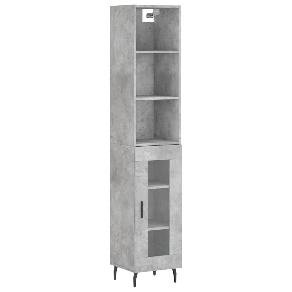 Credenza Grigio Cemento 34,5x34x180 cm in Legno Multistrato 3189913