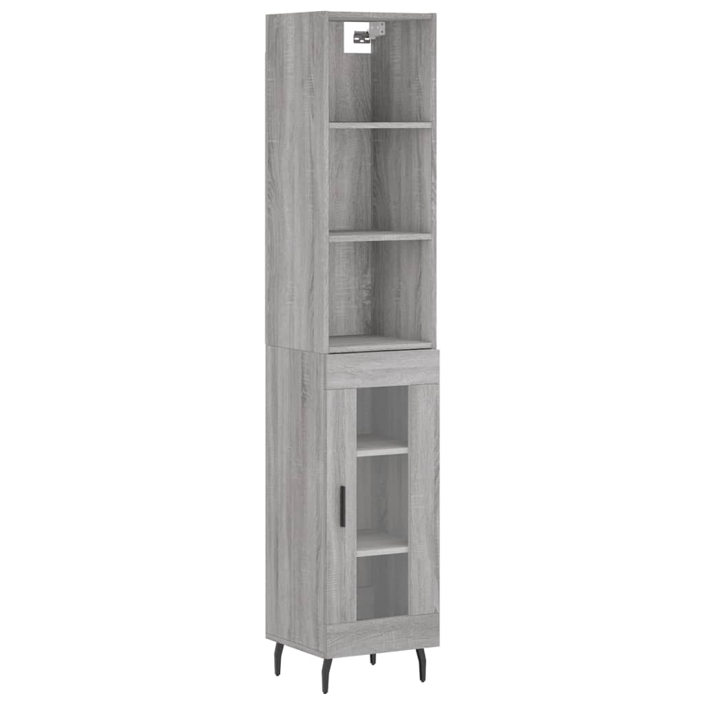 Credenza Grigio Sonoma 34,5x34x180 cm in Legno Multistrato 3189915