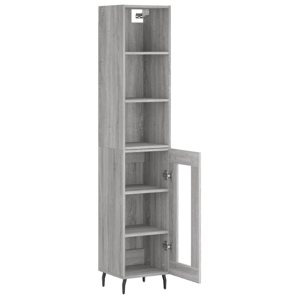 Credenza Grigio Sonoma 34,5x34x180 cm in Legno Multistrato 3189915