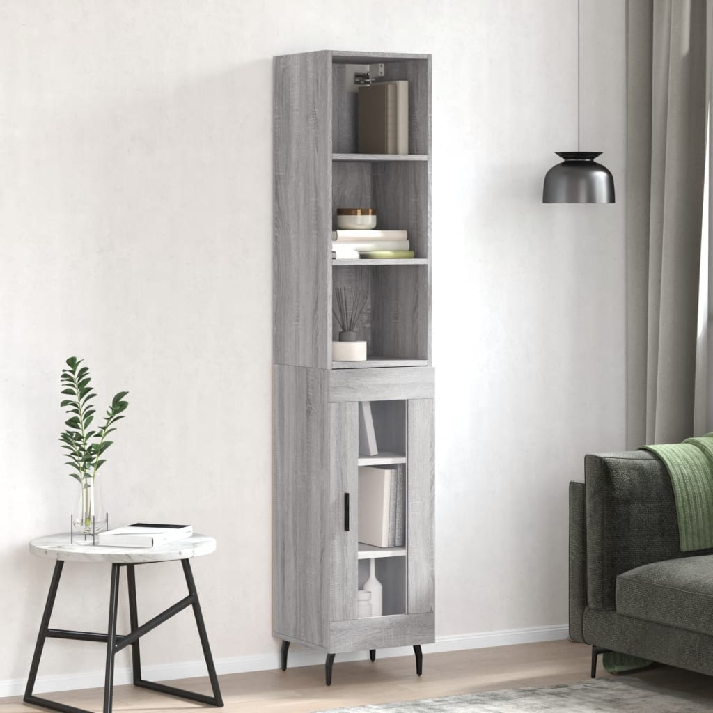 Credenza Grigio Sonoma 34,5x34x180 cm in Legno Multistrato 3189915