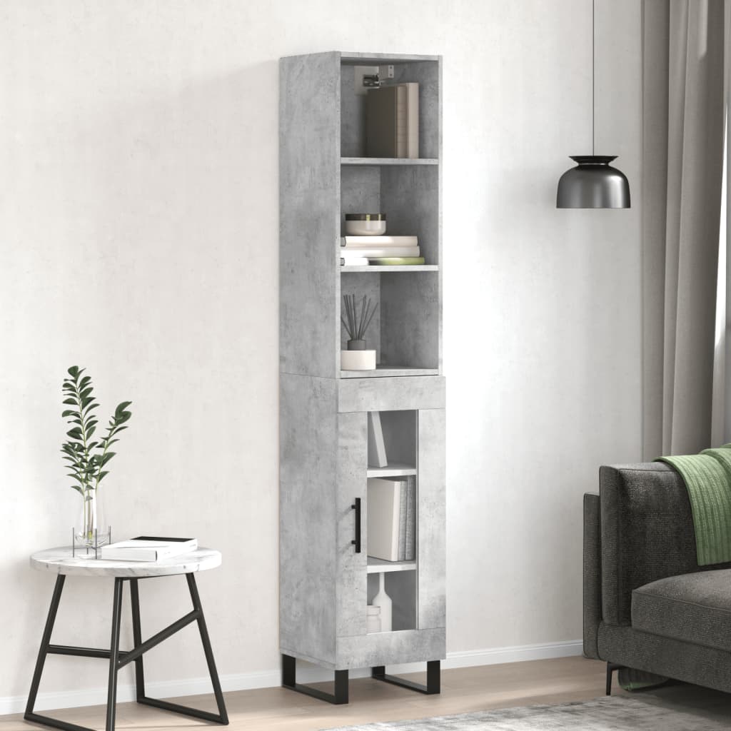 Credenza Grigio Cemento 34,5x34x180 cm in Legno Multistrato 3189921