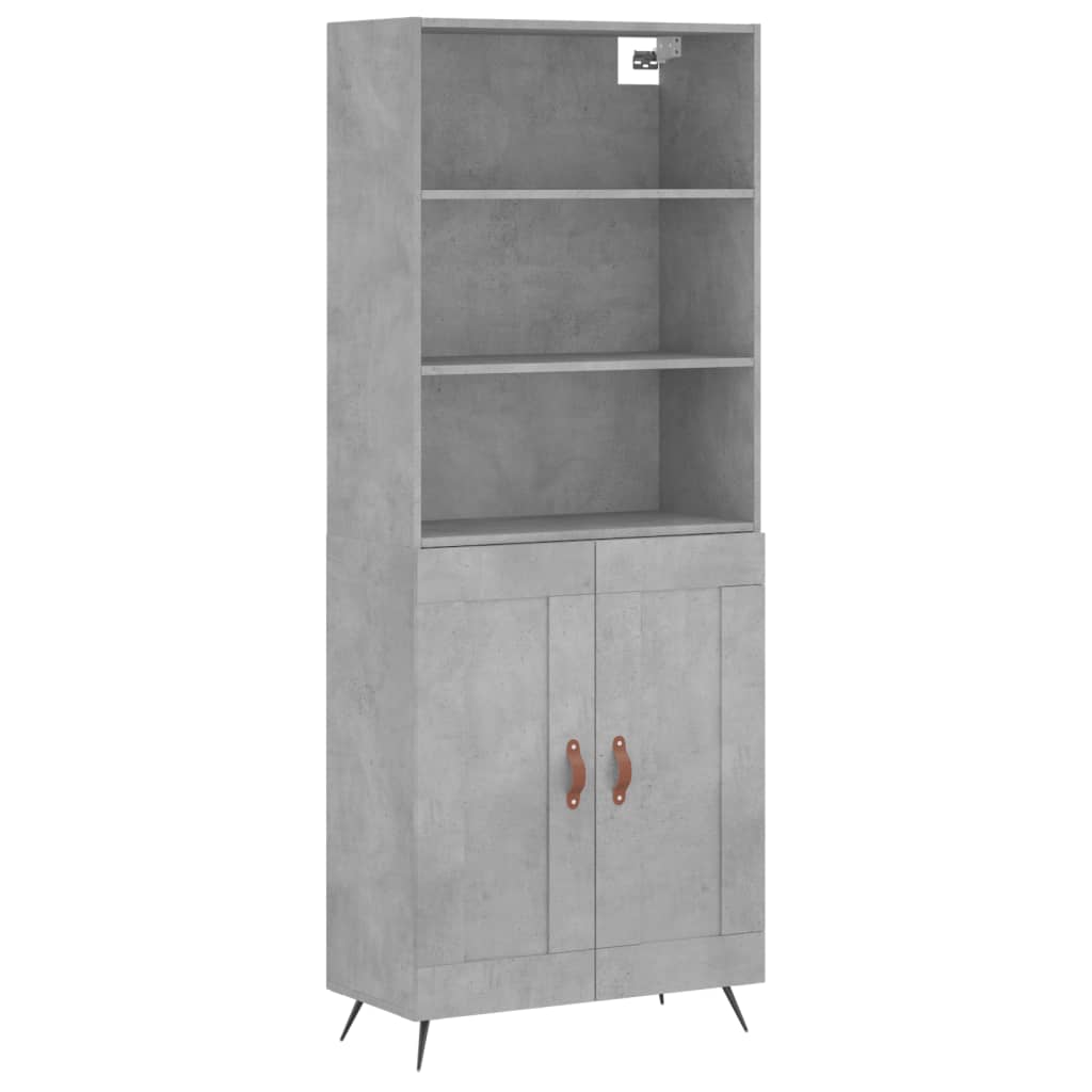 Credenza Grigio Cemento 69,5x34x180 cm in Legno Multistrato 3189929