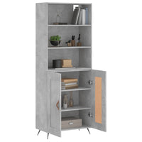 Credenza Grigio Cemento 69,5x34x180 cm in Legno Multistrato 3189929