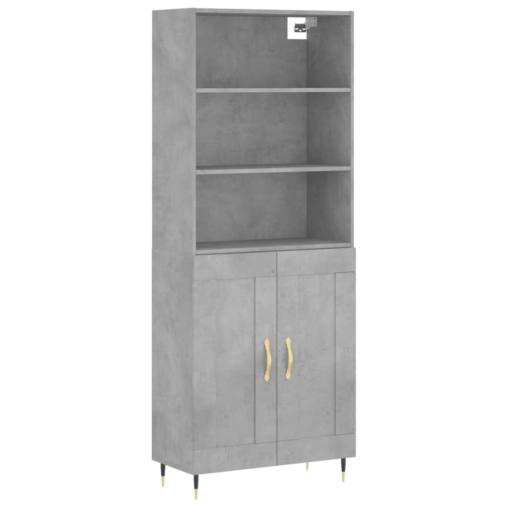 Credenza Grigio Cemento 69,5x34x180 cm in Legno Multistrato 3189937