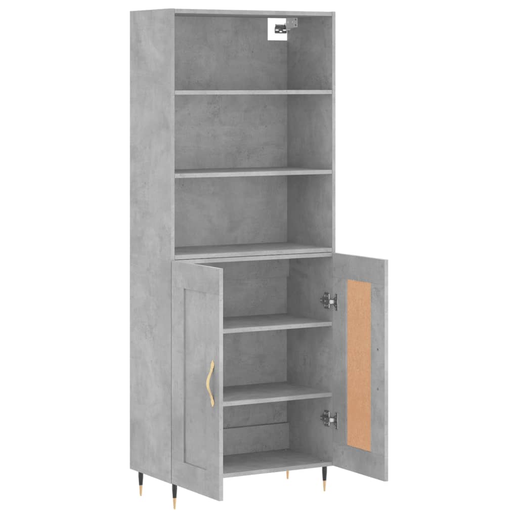 Credenza Grigio Cemento 69,5x34x180 cm in Legno Multistrato 3189937