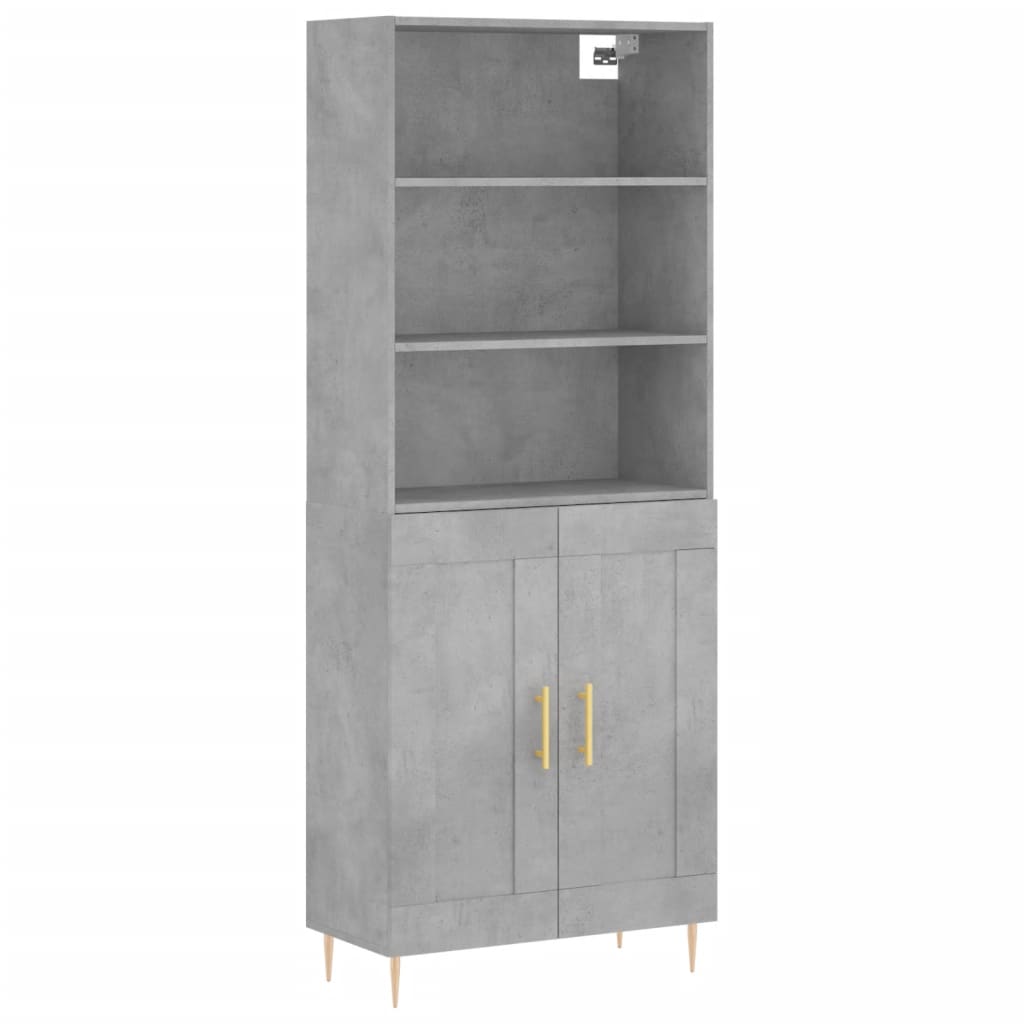 Credenza Grigio Cemento 69,5x34x180 cm in Legno Multistratocod mxl 101548