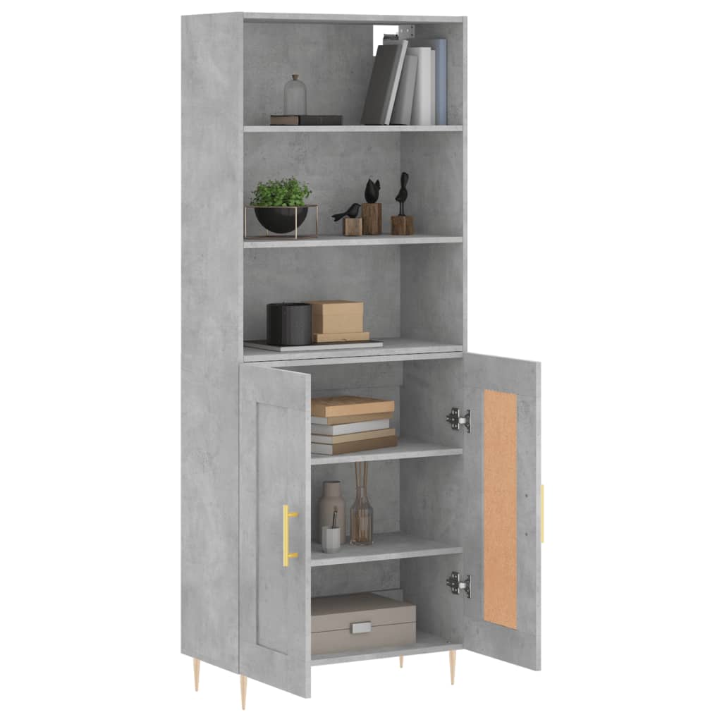 Credenza Grigio Cemento 69,5x34x180 cm in Legno Multistratocod mxl 101548