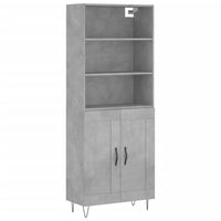 Credenza Grigio Cemento 69,5x34x180 cm in Legno Multistrato 3189953