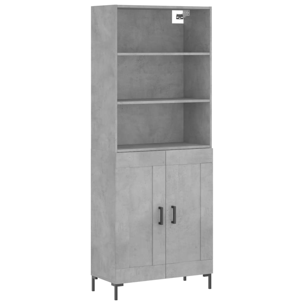 Credenza Grigio Cemento 69,5x34x180 cm in Legno Multistrato 3189961