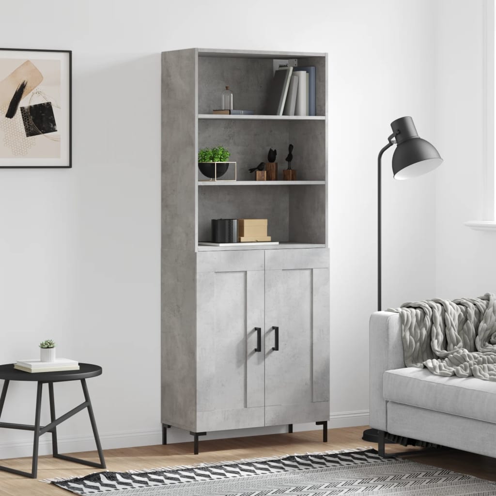 Credenza Grigio Cemento 69,5x34x180 cm in Legno Multistratocod mxl 125509