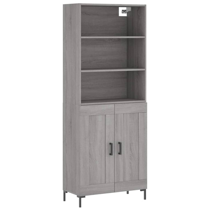 Credenza Grigio Sonoma 69,5x34x180 cm in Legno Multistrato 3189963