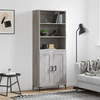 Credenza Grigio Sonoma 69,5x34x180 cm in Legno Multistratocod mxl 125403