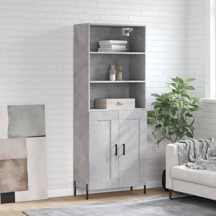 Credenza Grigio Cemento 69,5x34x180 cm in Legno Multistrato 3189969