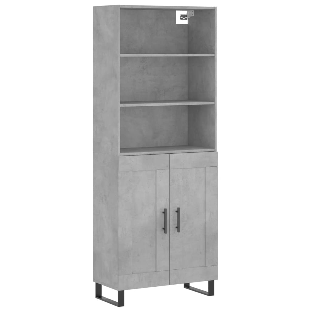 Credenza Grigio Cemento 69,5x34x180 cm in Legno Multistrato 3189985