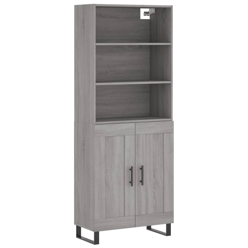 Credenza Grigio Sonoma 69,5x34x180 cm in Legno Multistratocod mxl 101547