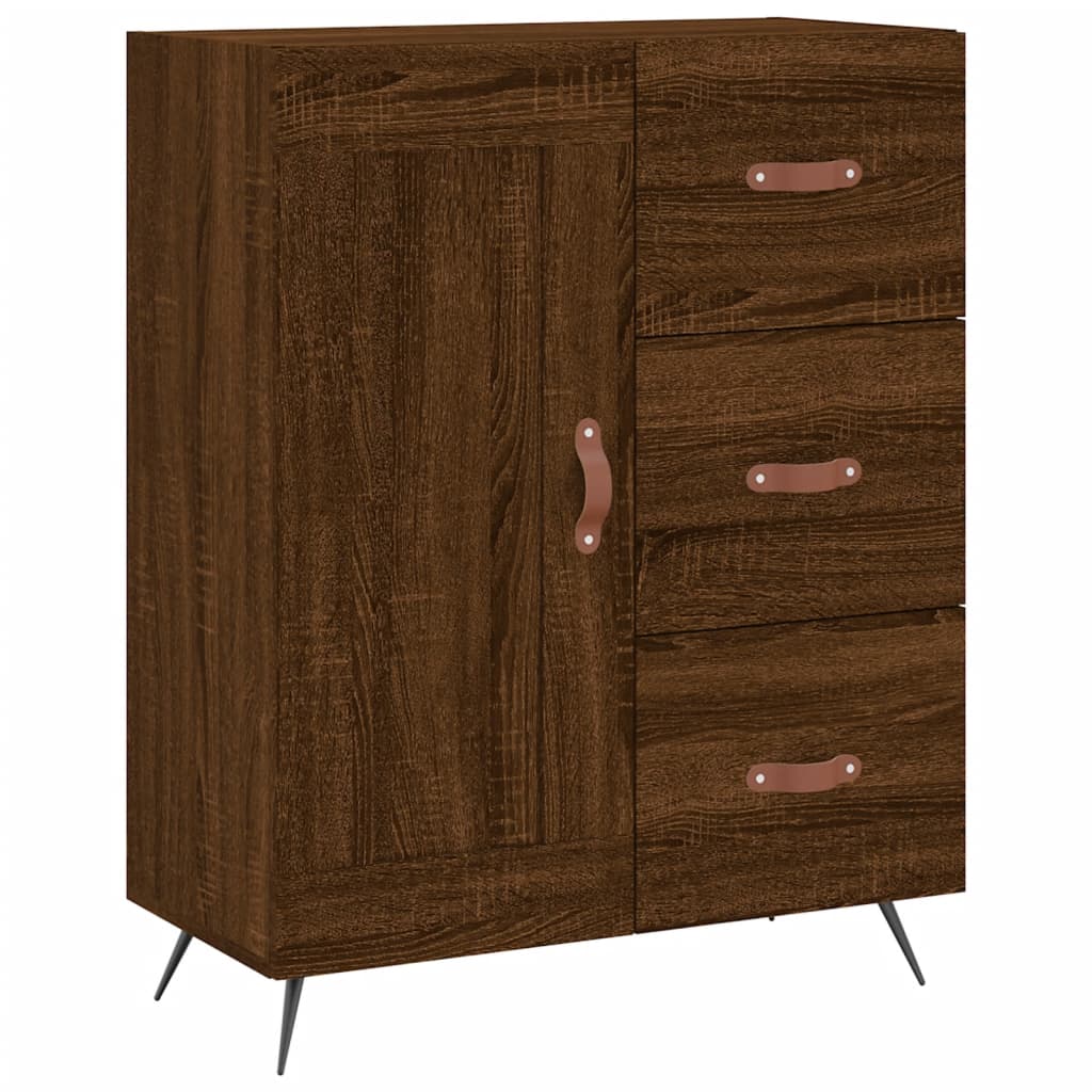 Credenza Rovere Marrone 69,5x34x180 cm in Legno Multistrato 3189996