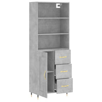 Credenza Grigio Cemento 69,5x34x180 cm in Legno Multistrato 3190001