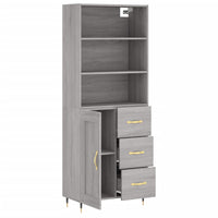 Credenza Grigio Sonoma 69,5x34x180 cm in Legno Multistrato 3190003