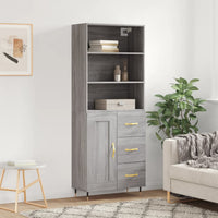 Credenza Grigio Sonoma 69,5x34x180 cm in Legno Multistrato 3190003