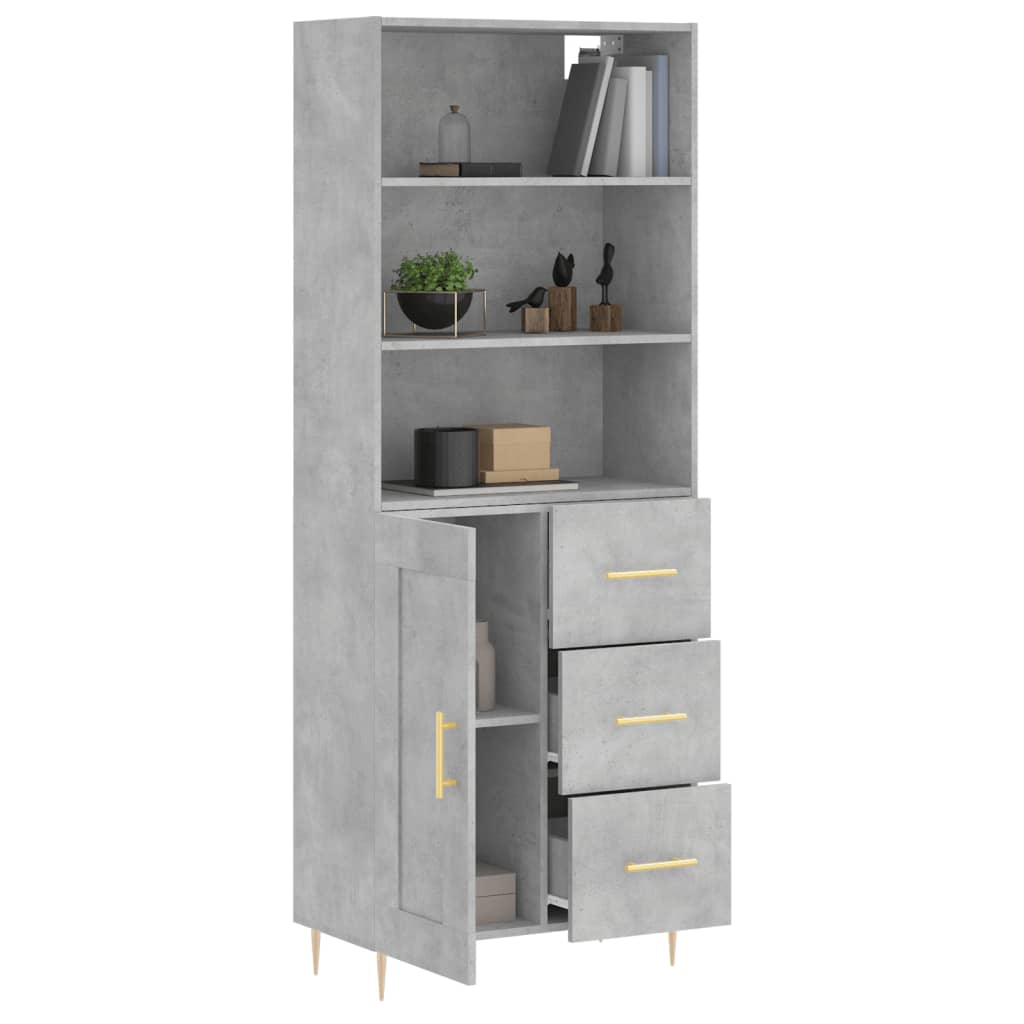 Credenza Grigio Cemento 69,5x34x180 cm in Legno Multistratocod mxl 77504