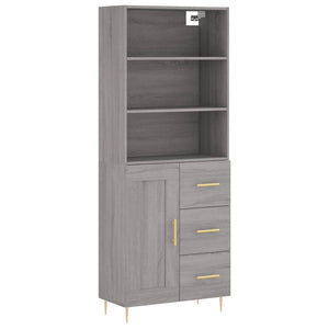 Credenza Grigio Sonoma 69,5x34x180 cm in Legno Multistrato 3190011