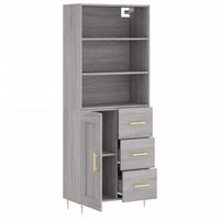 Credenza Grigio Sonoma 69,5x34x180 cm in Legno Multistrato 3190011