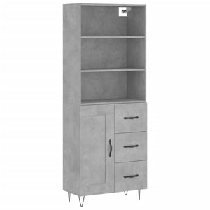 Credenza Grigio Cemento 69,5x34x180 cm in Legno Multistrato 3190017