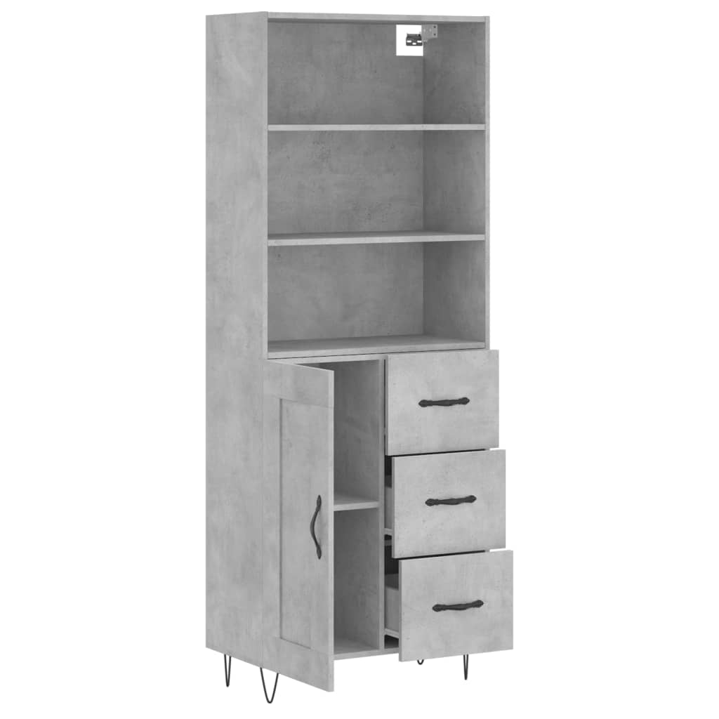 Credenza Grigio Cemento 69,5x34x180 cm in Legno Multistrato 3190017