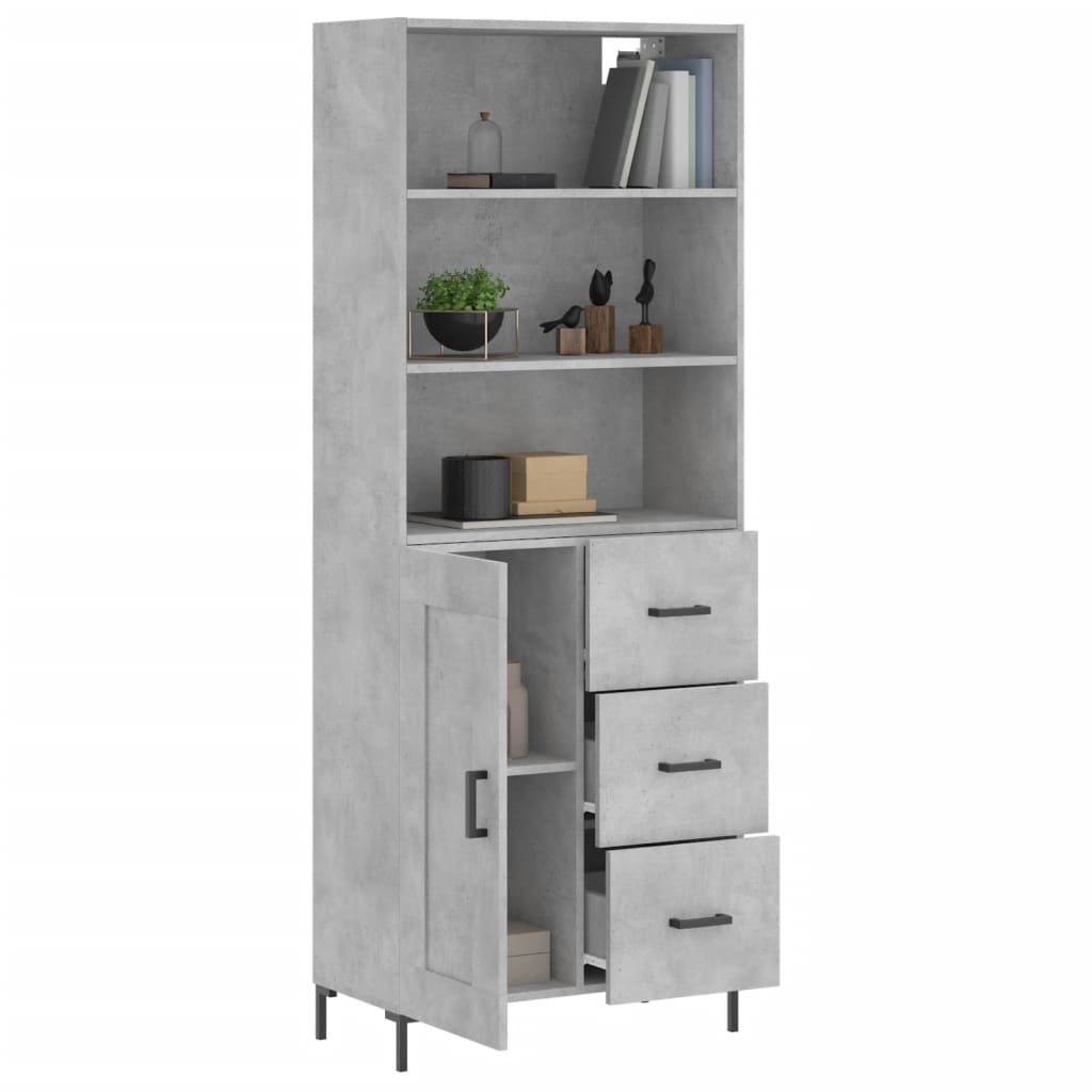 Credenza Grigio Cemento 69,5x34x180 cm in Legno Multistratocod mxl 125551