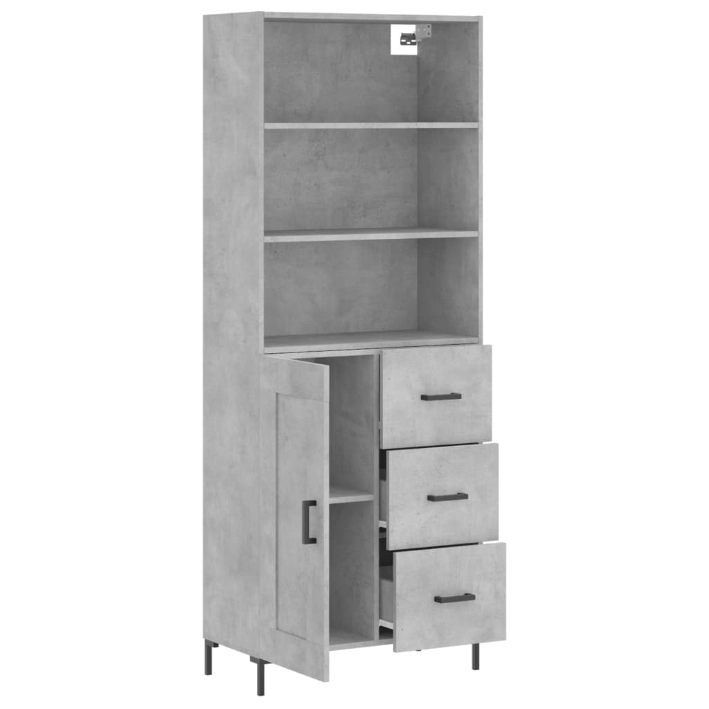 Credenza Grigio Cemento 69,5x34x180 cm in Legno Multistrato 3190025