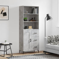 Credenza Grigio Cemento 69,5x34x180 cm in Legno Multistratocod mxl 125551