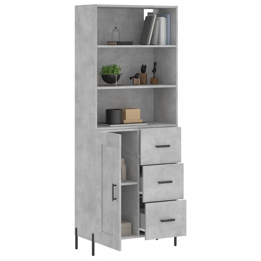 Credenza Grigio Cemento 69,5x34x180 cm in Legno Multistratocod mxl 125543