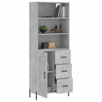 Credenza Grigio Cemento 69,5x34x180 cm in Legno Multistratocod mxl 125543