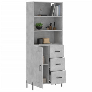 Credenza Grigio Cemento 69,5x34x180 cm in Legno Multistratocod mxl 125543