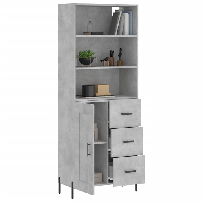 Credenza Grigio Cemento 69,5x34x180 cm in Legno Multistratocod mxl 125543