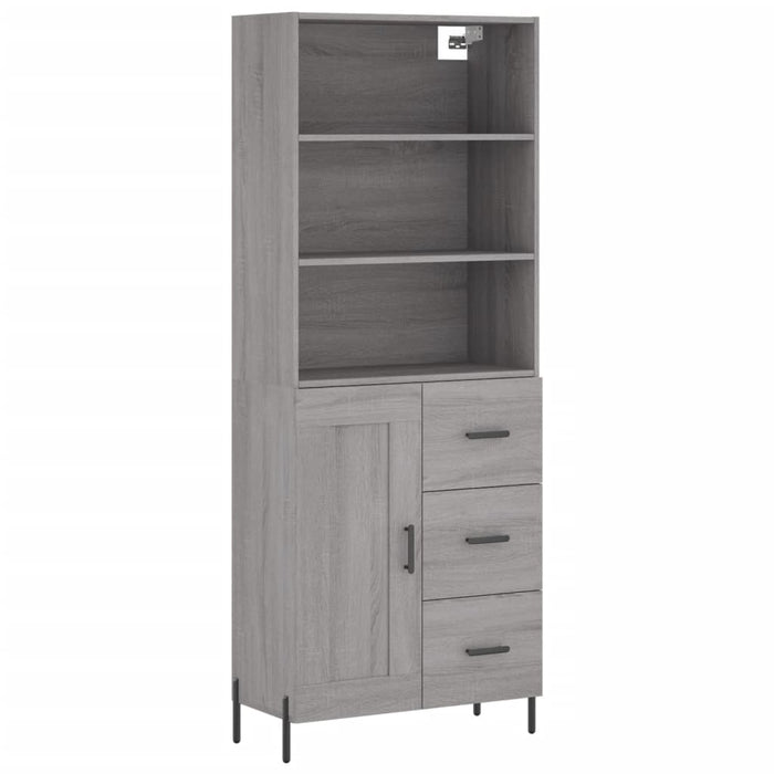 Credenza Grigio Sonoma 69,5x34x180 cm in Legno Multistratocod mxl 77626