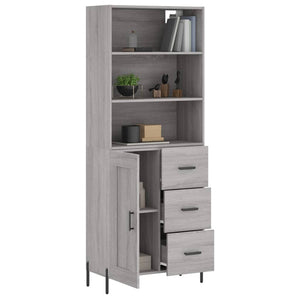 Credenza Grigio Sonoma 69,5x34x180 cm in Legno Multistrato 3190035