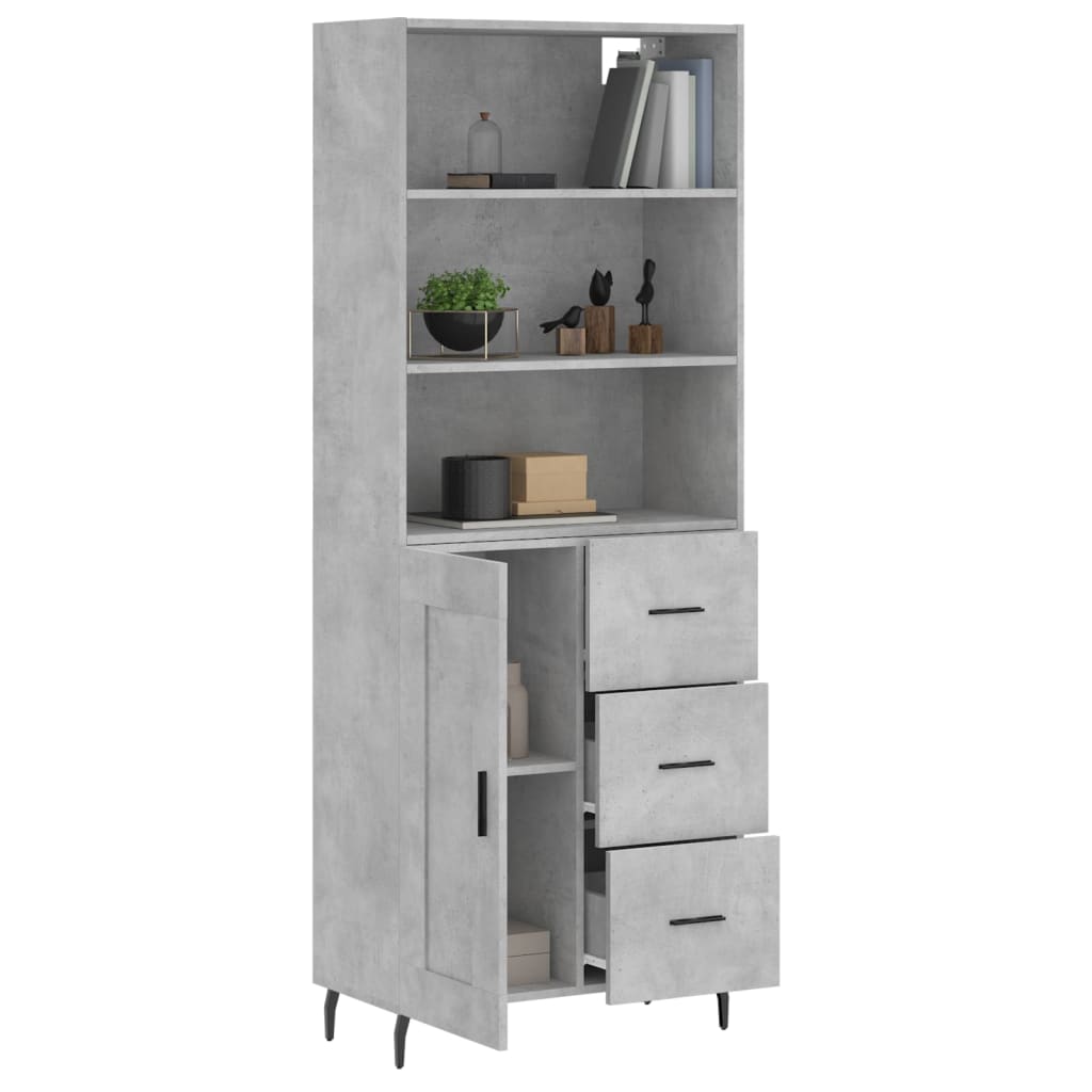 Credenza Grigio Cemento 69,5x34x180 cm in Legno Multistrato 3190041