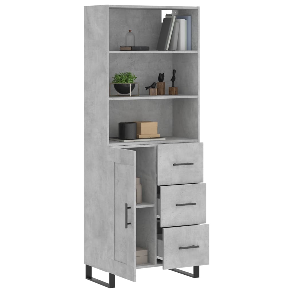 Credenza Grigio Cemento 69,5x34x180 cm in Legno Multistrato 3190049