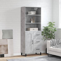 Credenza Grigio Cemento 69,5x34x180 cm in Legno Multistrato 3190049