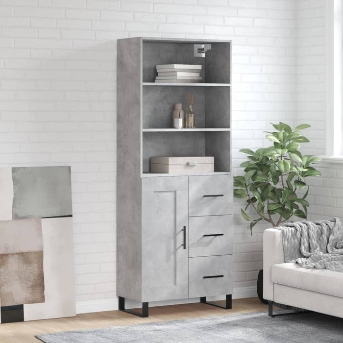 Credenza Grigio Cemento 69,5x34x180 cm in Legno Multistrato 3190049