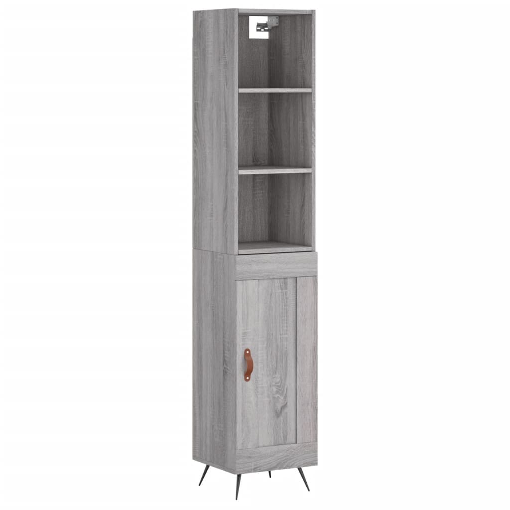 Credenza Grigio Sonoma 34,5x34x180 cm in Legno Multistratocod mxl 125633