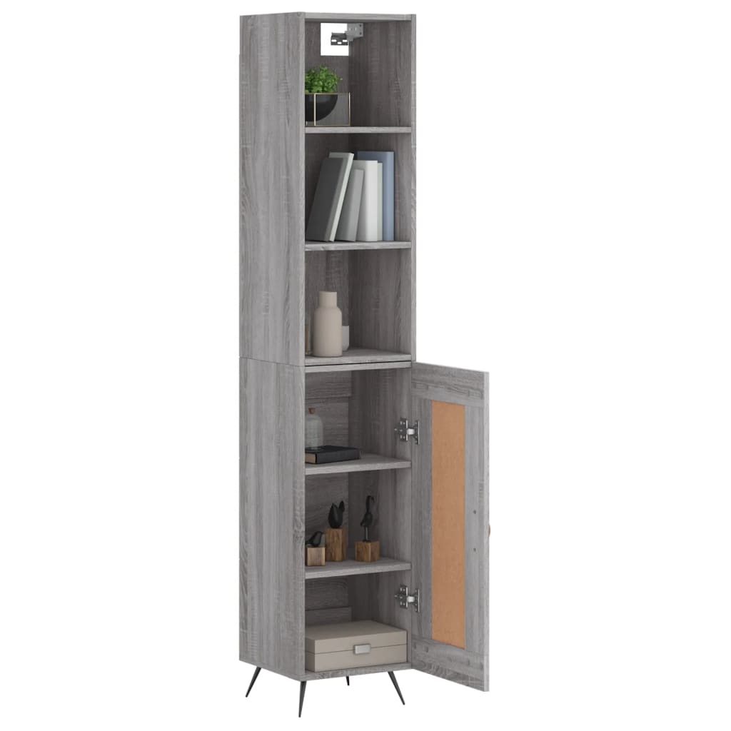 Credenza Grigio Sonoma 34,5x34x180 cm in Legno Multistratocod mxl 125633