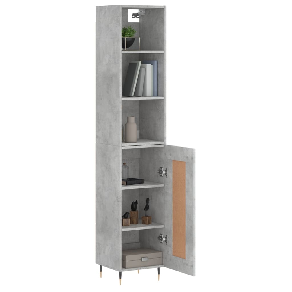 Credenza Grigio Cemento 34,5x34x180 cm in Legno Multistrato 3190065