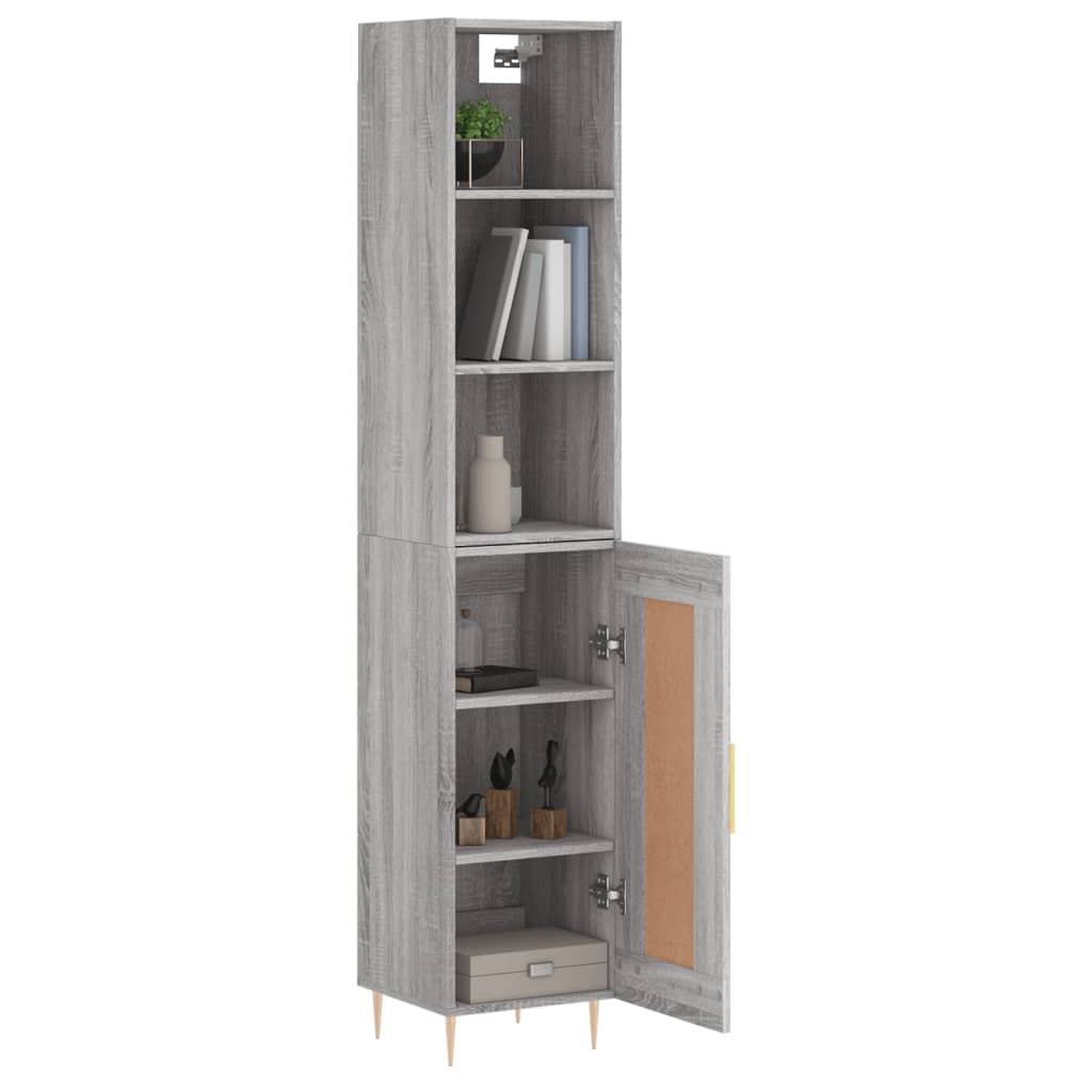 Credenza Grigio Sonoma 34,5x34x180 cm in Legno Multistrato 3190075