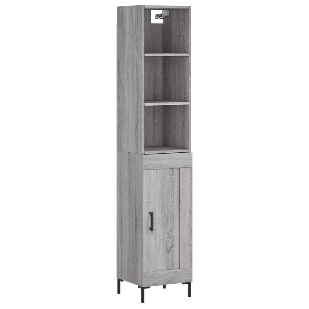 Credenza Grigio Sonoma 34,5x34x180 cm in Legno Multistrato 3190091