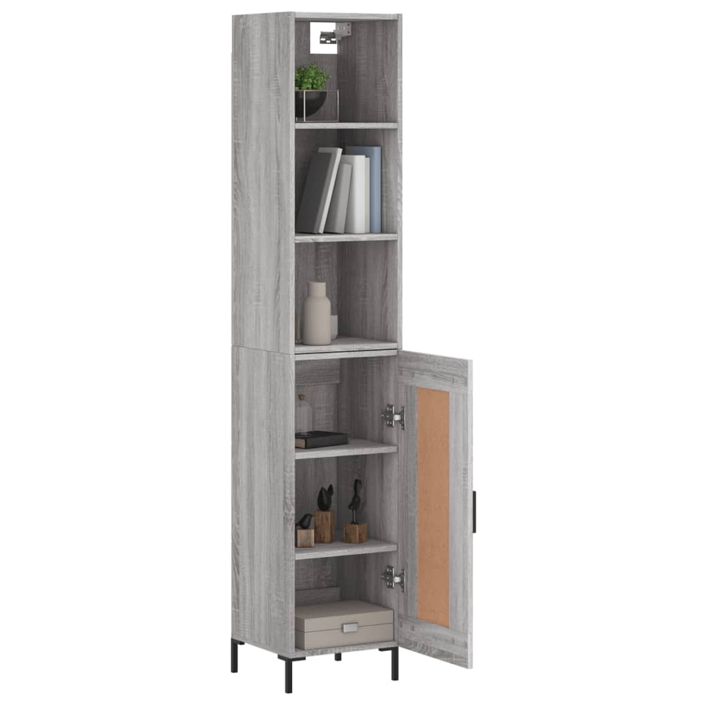 Credenza Grigio Sonoma 34,5x34x180 cm in Legno Multistrato 3190091